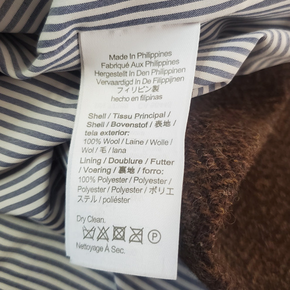 J Crew Bristol Blazer Hazelnut English Wool Herringbone Brown BA441 Size 12 - Picture 10 of 10